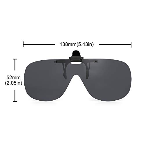 JM Polarized Clip on Sunglasses Frameless Flip Up One Piece Shield Lens for Prescription Glasses2