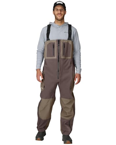 FROGG TOGGS Men's Pilot II Guide Waterproof Breathable Rain Bib, Stone and Taupe, Medium
