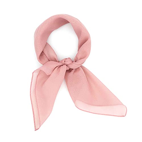 Colours & Beauty Petit Foulard Rose Poudré en soie pour femme fabriqué en Italie | Petit Foulard pour Femme en satin multi-usages | Foulard Carré cm 50 x50 couleurs assorties