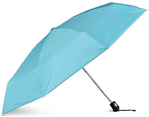 Preisvergleich Produktbild LIIYANN Automatischer Regenschirm mit acht Knochen Tragbarer Regenschirm Männer und Frauen Persönlichkeitstrend Faltregen Mini-Regenschirm mit doppeltem Verwendungszweck (Farbe: Hellblau)