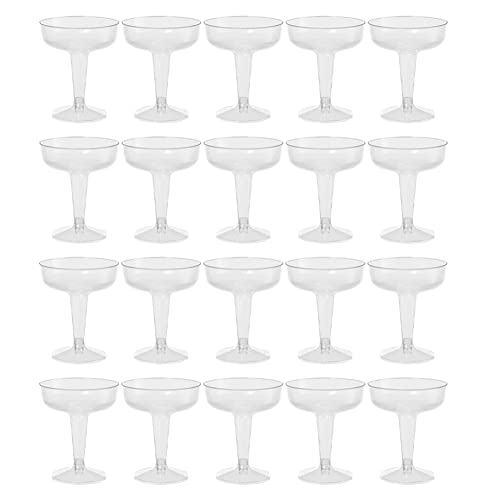 使い捨ての新しいプラスチックシャンパンフルート-パーティー用の20個の透明なプラスチックシャンパングラス透明なプラスチックカップ