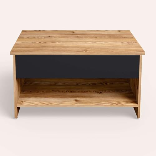 Image of Interio by Godrej Jaxon Compact Lift-Top Coffee Table with Hidden Storage, 1-Year Warranty, Remini Walnut