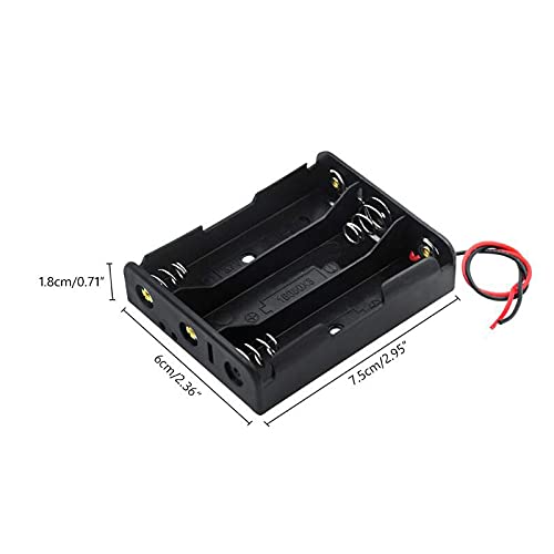 18650 Battery Case Holder With Lead Wire Bundle, 4 Pcs Diy Battery Storage Boxes, 1 Slots, 2 Slots, 3 Slots, 4 Slots Black Plastic Batteries Case With Pin #TOP3
