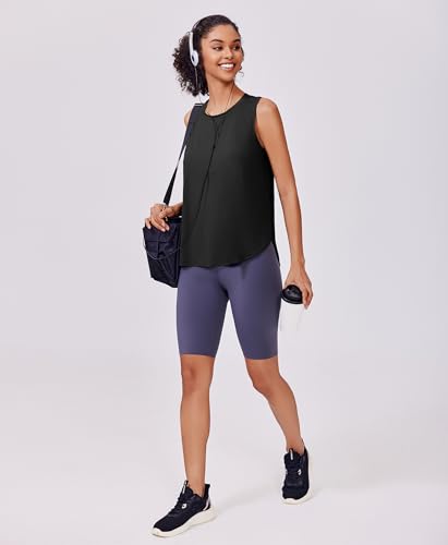 Image of PINSPARK Workout Tank Tops Woman Ice Silk UPF 50+ Athletic Yoga Shirts