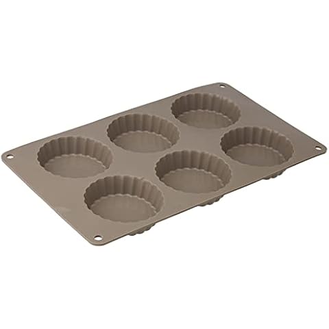 Crealys Candy 513007 Set of 6 Tartlet Moulds 29 x 17 x 2 cm Silicone Grey Cover