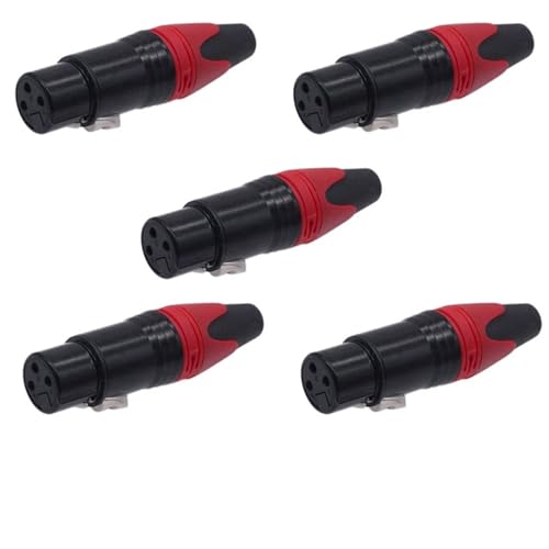 Conector XLR audio de 3 pines macho hembra color negro para cable altavoz microfono pack 5