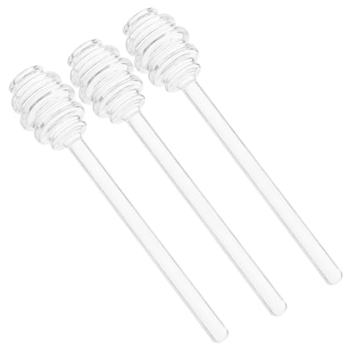 3 Piezas Palitos de Vidrio para Miel Agitadores de Miel Reutilizables con Diseño Utensilios Seguros para Café y Banquetes Reutilizable