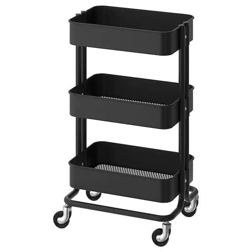 IKEA RASKOG Kitchen and Living Room Trolley (35x45x78 cm) Steel, Epoxy Powder Coating (Black)-image-39