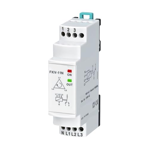 Relé FKV-11N 3x380V CA con neutro trifásico para control de asimetría de fase