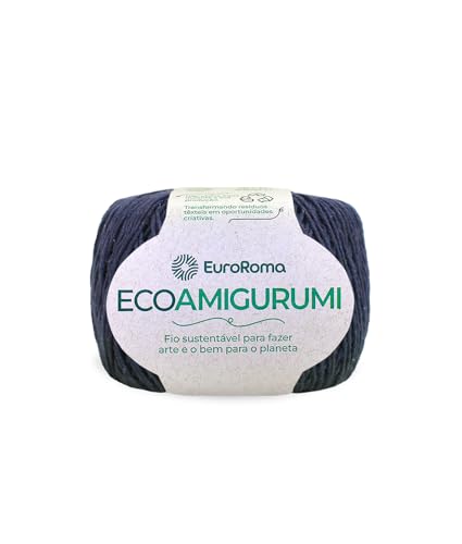 Fio Eco Amigurumi EuroRoma Azul Marinho 160g 254m Algodão Reciclado para Amigurumi