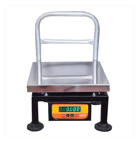 Image of Weighing Scale Maximum weight 100kg x 10g Weight Machine for Shop,12x12 inch for Kirana Shop, Kitchen Store and Factories Digital Computer kanda.789 (12x12 SS Pole) Color name - Black