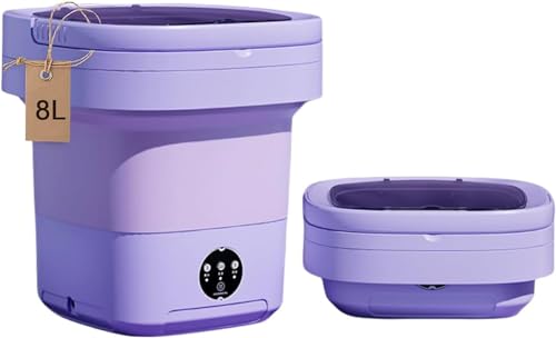 Portable Washing Machine, 8L Upgraded Foldable Mini Washer, Deep Cleaning of Underwear, Baby Clothes and Sock, Best for Apartments, Dormitories, Hotel,Travel