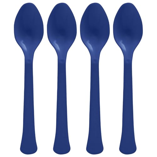 True Navy Plastic Heavy Weight Spoons (20 Count) - Premium Disposable Plastic Cutlery, Perfect for Home Use and All Kinds of Occasions
