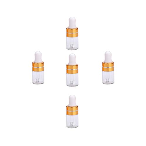 PIXNOR Frascos Conta-Gotas de Vidro Transparente 50Pcs 2Ml Frascos Rolantes de Óleo Essencial Recarr