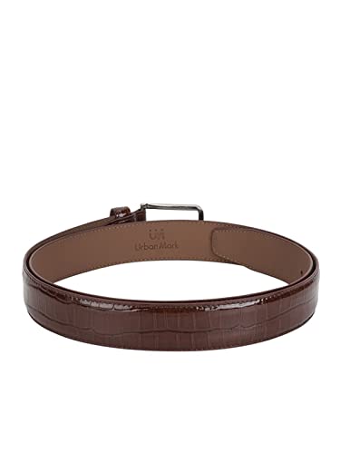 Image of UrbanMark Heavy Duty Faux Leather Black Formal Belt For Men