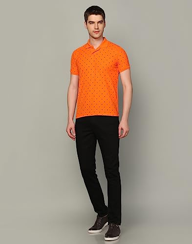 Image of INKKR Men's Printed Polo Neck Half Sleeve Multicolor T-Shirt