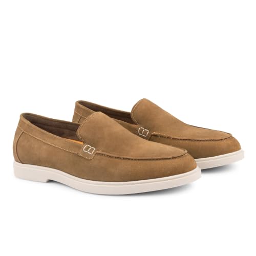Silver Street London San Mauro Premium Suede Loafers Shoes for Men Extra Padded Breathable Mens Casual Shoes Comfortable Moccasins Slip On Men Flats Tan UK 9