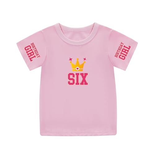 Image of Toddler Birthday Girl Shirts One Two Three Four Five Siz Seven Eight Nine Ten Birthday Tshirts Short Sleeve Tops