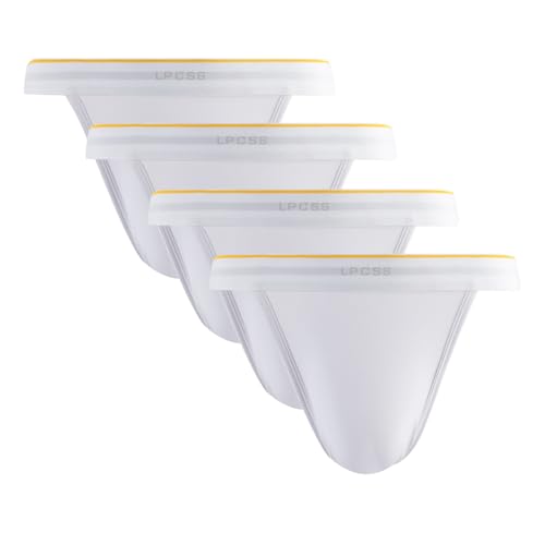 Men's Cotton Modal Mid-Rise Underwear Briefs, High Cut, Breathable, Stretchy, Single-Layer Gusset, 4-Pack C528