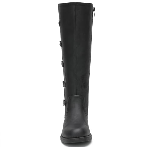 GLOBALWIN Women's Knee High Boots Horseback Riding Tall Boots For Women With Low Heel Comforable For Walking4