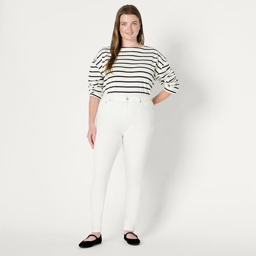 Amazon Essentials Women's High Stretch High-Rise Skinny Jeans, White, 10 Long - image 6