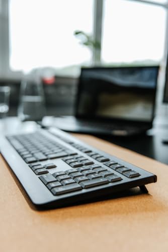 CHERRY KW 3000, Kabellose Tastatur mit Nummernblock, Spanisches Layout (QWERTY), 2,4 GHz Funk, Geräuscharme Tasten, Flaches Design… – Ansicht 2