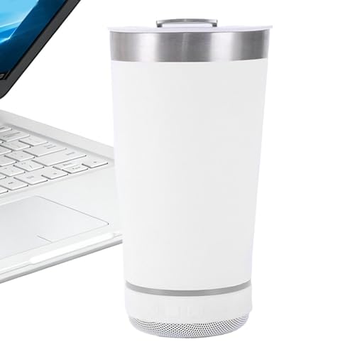 Speaker Tumbler - 3.94x3.94x7.87 Inches 16oz Stainless Steel Tumbler, Portable Insulated Coffee Mug, For Campers Travelers Beach