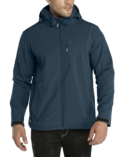 33,000ft Softshelljacke für Herren Wasserdicht Winterjacke Winddicht Warme Fleece Gefüttert Windbreaker Funktionsjacke Outdoorjacke für Wandern Fahrrad Camping