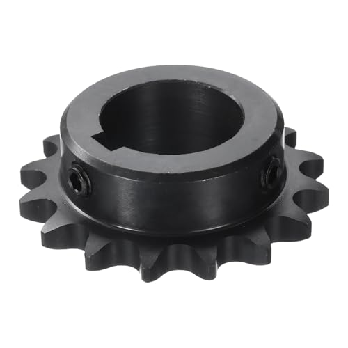 uxcell #40 Chain Roller Sprocket B Type, 1-1/4" Bore 16 Tooth Single Strand Chain Sprocket, Carbon Steel, Keyway with Set Screws