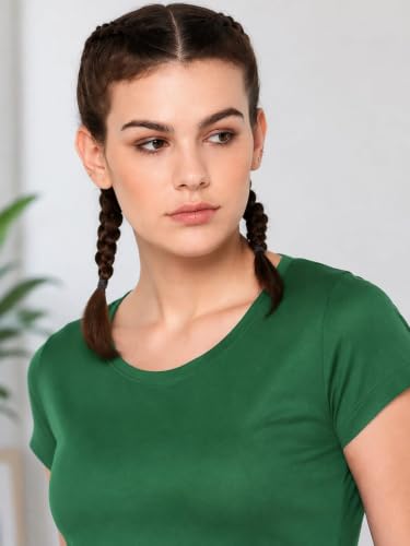 Image of Women Polyester Stretch Regular Fit Round Neck Half Sleeve T-Shirt (Pack of 1)