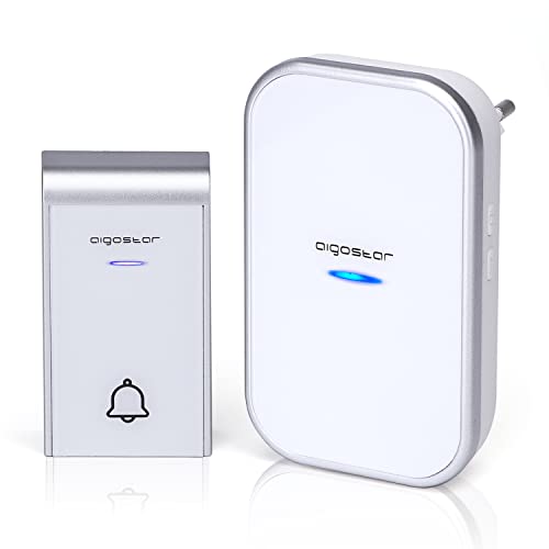 Aigostar - Campanello Senza Fili, Campanello Wireless Impermeabile IP44 da Esterno, Indicatore LED, Portata 150m con 36 Melodie e...