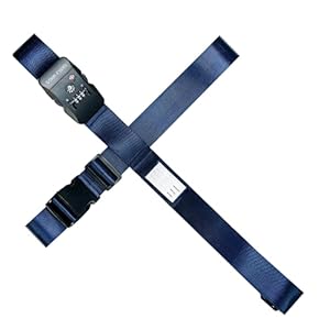 Travel Inspira Luggage Straps – TSA Approved Travel Luggage for Suitcases, Adjustable Suitcase Belt Spot Luggage, Personalized Tags Name ID Card (Navy Blue)