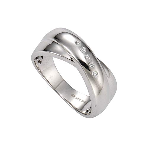 Celesta - Anillo de plata de ley con diamante (.05), talla 16 (17,84 mm)