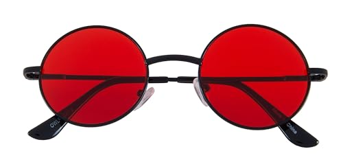 OWL Round Retro Small Circle Tint & Mirror Colored Lens 43-55 mm Sunglasses Metal2