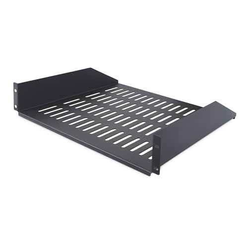 StarTech.COM Étagère 2U Ventilée pour Rack Serveur, Profondeur de Montage 41,5cm, Plateau pour Rack/Armoire 19