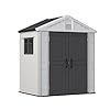 East oak outdoor storage shed 7482 ft waterproof resin tool shed with window 152cuft outside house shed for garden patio lawn mower bikes outdoor garden shed with latches lockable door  urban country home decor