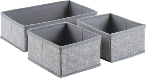 iDesign Aldo Fabric Collapsible Drawer Organizer Cubes - Gray (Set of 3)