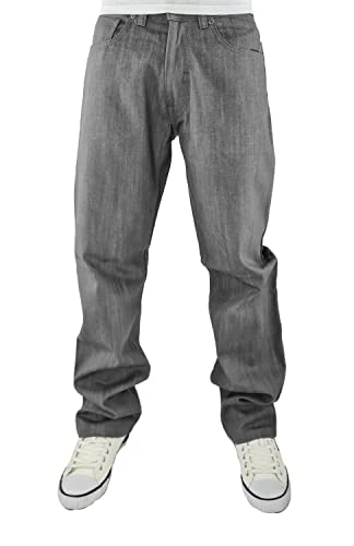 Men's Urban Designer Loose Fit Denim Jeans with Stylish Back Pockets, Grey