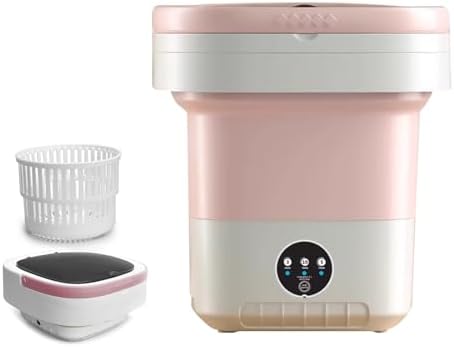 16L Portable Washing Machine - Foldable Compact Washer with Spin Basket, 3 Wash Modes for Clothes, Socks & Delicates - Ideal for Travel, Camping, Home & Apartment (Purple)