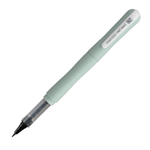 Stylo lettre Zig Cocoiro Kuretake bleu clair à encre noire rechargeable avec pointe pinceau