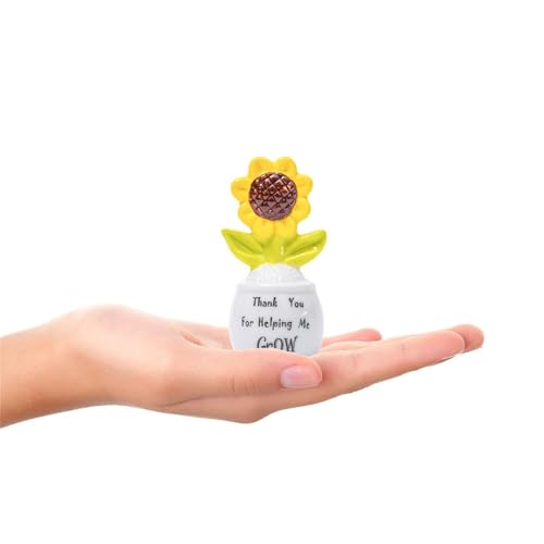 Figura decorativa girasol de cerámica para maestras miniatura 7