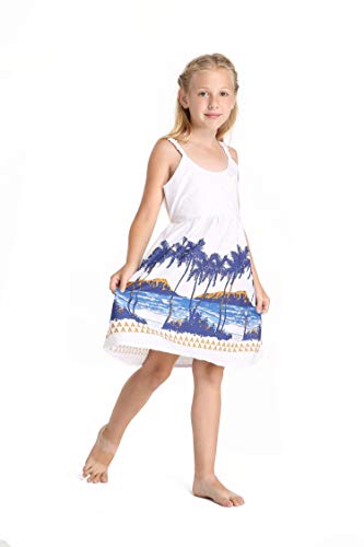 Matchable Family Hawaiian Luau Men Women Girl Boy Clothes in Diamond Head Palms Beach White4