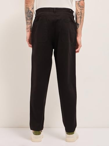 Image of THE BEAR HOUSE Men's Cotton Solid Cropped Carrrot Fit Chinos