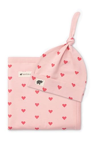 Image of MONICA + ANDY Mini Hospital Cuddle Box, 100% Organic Baby Clothes for Newborns & Infants, Coming Home Swaddle Blanket & Cap