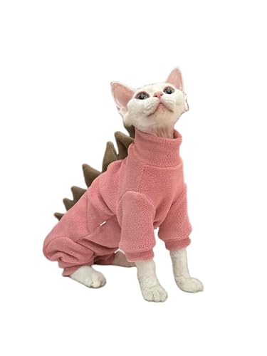 GigglyHouse Sphynx cat Clothes, Dinosaur Costume, Hairless Cats Warm Clothes