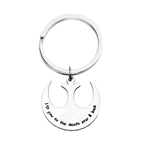 Star Wars I Love You to The Death Star and Back Necklace Keychain Rebel Jewelry Gift for Him