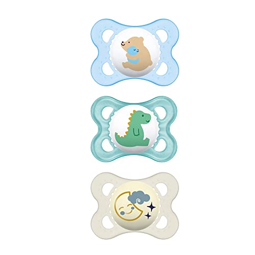 Image of MAM Day & Night Pacifier, 0-6 Months, Boy, 3 Pack