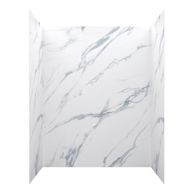 CRAFT + MAIN GFS603278 Jetcoat 60" x 32" X 78" Five Panel Alcove Shower Wall Kit - Carrara White