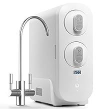 RO Reverse Osmosis Water Filtration System, Countertop or Under Sink Tankless Purifier, 1.51 Drain Ratio, 600 GPD, TDS Reduction, Faucet Included