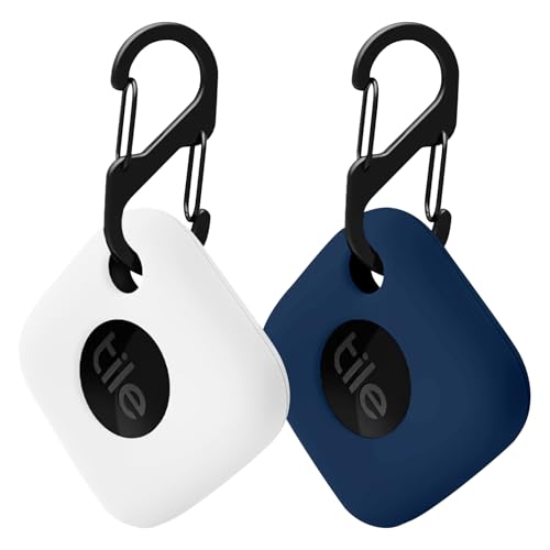 Casbomy 2 fundas de silicona compatibles con Tile Mate 2022, rastreador de llaves, resistente a los golpes, a los arañazos y a las caídas (azul median...